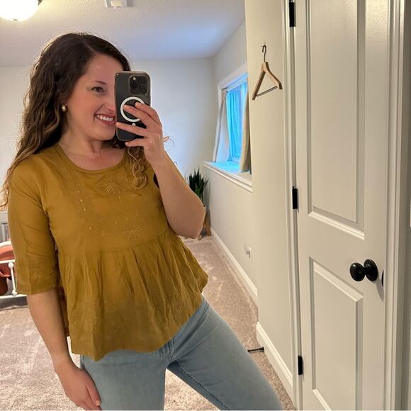 Isabel Marant Etoile Golden Embroidered Top Blouse Small - Picture 4 of 13